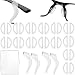 FSACLE 20 Pairs Eyeglass Nose Pads and 4 Eyeglass Retainer Sticky Pads Silicone Glasses Nose pad Stick on Eyeglass, Reading Glasses, Sunglasses, Adhesive Silicone Nosepads(Clear and Black, 0.6 inch)