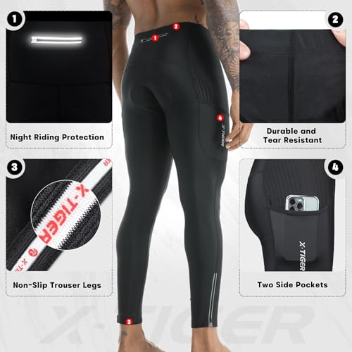 X-TIGER Men's 5D Gel Padded Tights