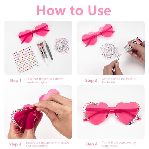 FUNUPUP Heart Shaped Sunglasses Bulk Rimless Heart Shaped Glasses for Women Bachelorette Party4