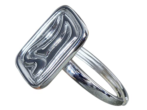 NicoWerk Damen Silberring Rechteck aus 925 Sterling Silber Glänzend...