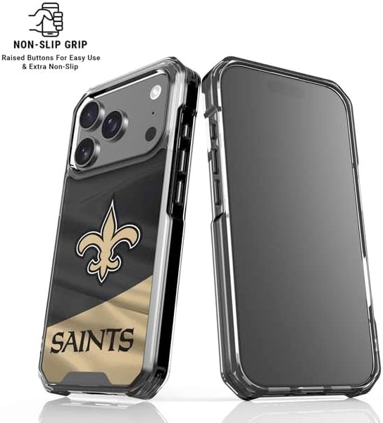 Skinit Clear Phone Case Compatible with iPhone 17 Pro Max - Officially Licensed NFL New Orleans Saints Design