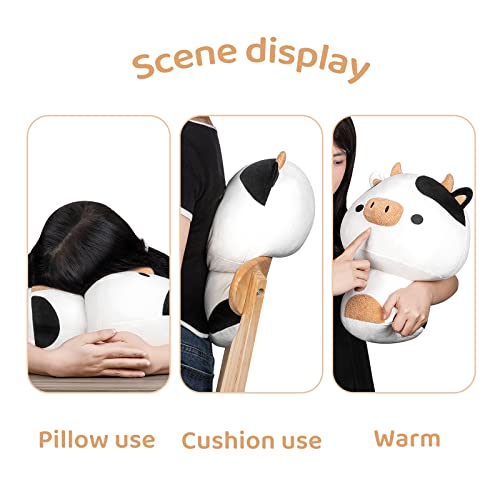 Mewaii MEPI000MUS0393W2 Squishy Cloud-Like Softness, Trending Kawaii Black White Cow Mushroom Plush Pillow thumb #4