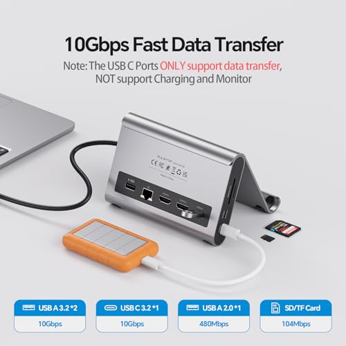 Image of USB C Docking Station Dual for MacBook Pro /Air M3 /M4, PULWTOP MacBook Pro Dock Laptop Docking Station with 2 HDMI,