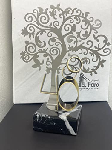 Joalharia O farol | Presente aniversário de casamento 40 anos | 40 aniversário de casamento | Gravura personalizada | Apresentação em estojo premium | Celebre 40 anos de amor juntos