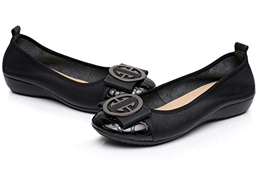 Comfort Slip On Shoes for Women Genuine Leather Ballet Flats Low Heeled Wedges Dress Shoes - Image 3
