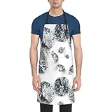 Poadnly Gemas Joyas de Diamantes Joyas de Lujo Impresas,Delantales de cocina con bolsillos para mujeres y hombres, delantal de chef ajustable e impermeable.