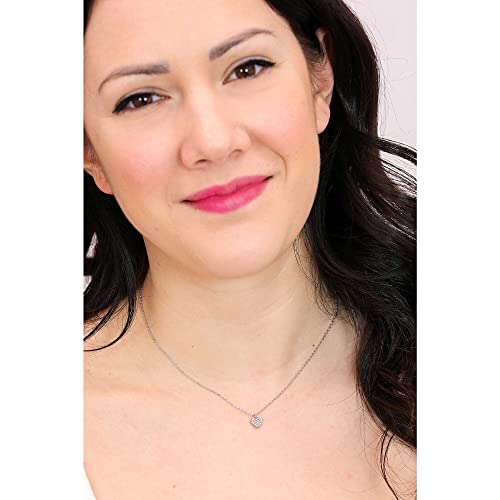 Amen Collana Cuore In Argento Con Zirconi, Piccolo, Argento Sterling, Zircone - 4