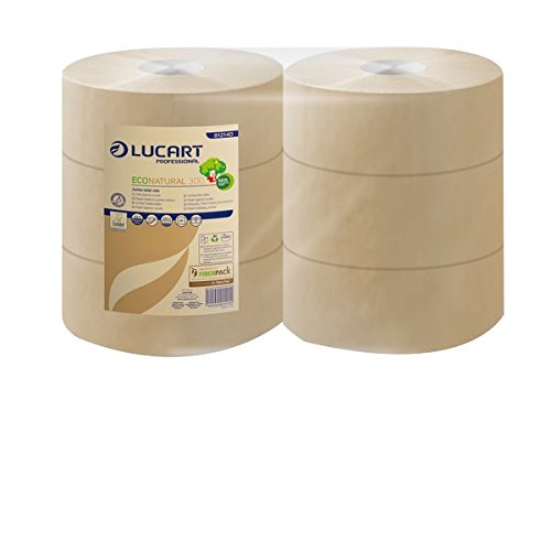 Lucart Eco Natural Lucart - Maxi Jumbo - 2 - H 9.8 x Ø 24.5 cm - 811-812140A (Pack of 6)