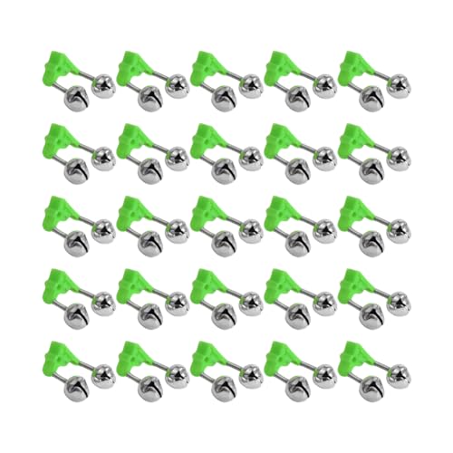 ccHuDE 30 Pcs Fishing Bite Alarm Bells Fishing Twin Bells Bite Indicator Fishing Bells Sea Fishing Rod Bells Fish Bell Clips