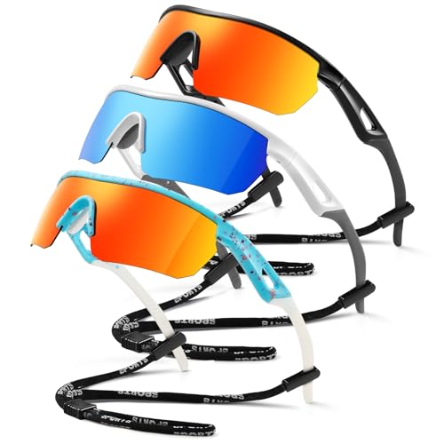 Image of Kids Sunglasses Youth Baseball Sunglasses for Boys Girls 3-12 Polarized Softball Sports Goggles UV Protection