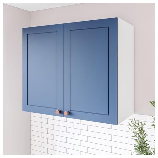 Armário Aéreo 2 Portas 80 Cm Pérola Yescasa Branco/Azul
