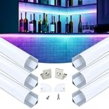 Muzata 6Pack 3.3ft/1Meter 30x30mm V-Shaped Spotless Aluminum LED Channel System with Milky White Cover Lens Frosted Diffuser, Super Wide Aluminum Profile Track for Light Strip V101