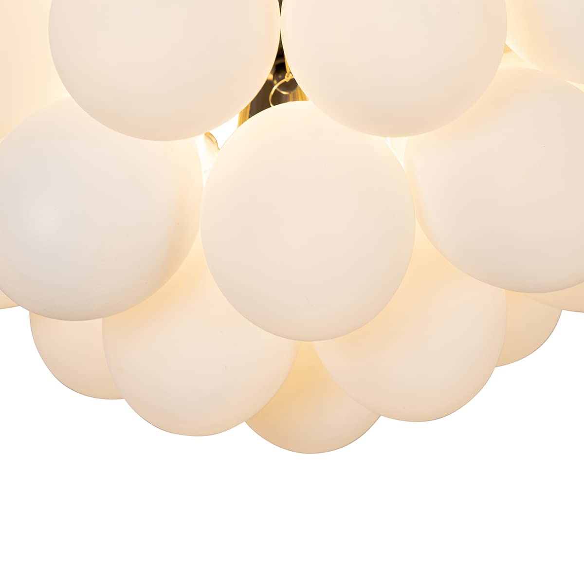Qazqa - Design Art-Deco-Deckenleuchte I Deckenlampe I Lampe I Leuchte schwarz mit Opalglas 6-flammig - Uvas I Wohnzimmer I Schlafzimmer - Kugel I Kugelförmig - LED geeignet G9