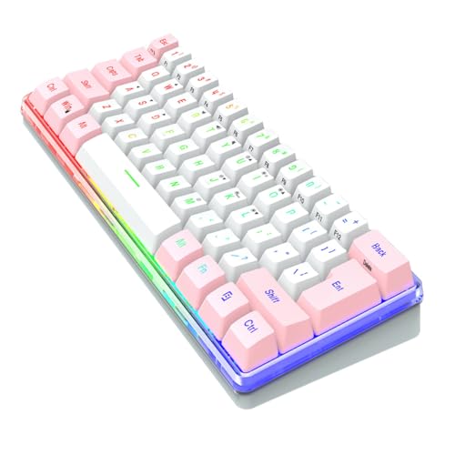 Clavier mécanique 61 touches rétroéclairé RGB interface USB pour PC portable et Mac
