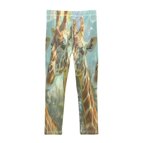 Bolaz Toddler Girls Leggings Printed Yoga Pants Leggings Two Giraffes for Kids2