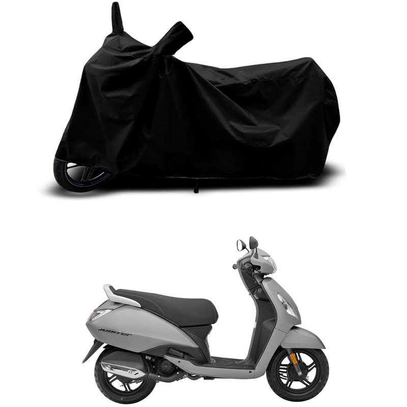 Image of 100% Scratchproof /UV-Rays /Heat Protection /Birds Dropping /Water Resistant /Dust Proof /Waterproof /Full Bike Scooty Two Wheeler Body Cover Compatible for Jupiter 125 Disc All Varients[Black]