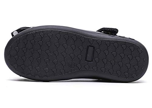 Girls Patent Leather Black School Uniform Polka Dot Bow Outdoor Dress Mary Jane Flat Shoes(Toddler/Little Kid)3