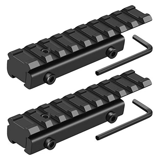 LONSEL Dovetail to Picatinny Rail Adapter 11mm Dovetail to 21mm Picatinny/Weaver Rail Convert Mount - Low Profile Scope Riser Rail Adaptor - Base Mount 3/8" to 7/8" Converter (2 Pack)