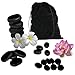 Vivezen - Lot de 20 pierres chaudes pour massage en basalte naturel poli + Sac de rangement