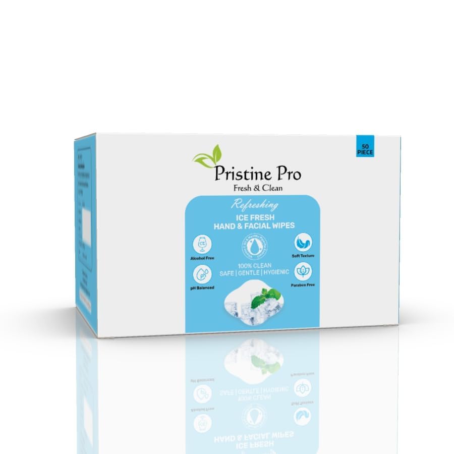 AVARIN Fresh & Hand & Facial Wipes ,Daily Cleansing Facial Wipes,Wet Wipes for Face,Wet Wipes for Face,Alcohol-Free, pH Balanced, Paraben-Free,Gentle & Hygienic , 50 Soft Wipes in a Pack (LARGE, Ice Fresh)-image-40