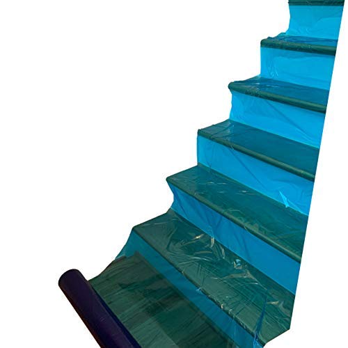 Pack of America Carpet Floor Protective Film 24\" x 200 Feet - Durable Thick Removable Self-Adhesive Plastic Tape Roll Protector for Carpeting, Hard-Floor, Mats, Hard Surface, Flooring Protection, Blue