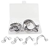 ➤Embalaje: Hay 20 abrazaderas para tubos de acero en el paquete, divididas en 4 tamaños (diámetros de tubería): 16 mm, 20 mm, 32 mm, 50 mm, 5 piezas de cada tamaño, para fijar tuberías de diferentes tamaños.