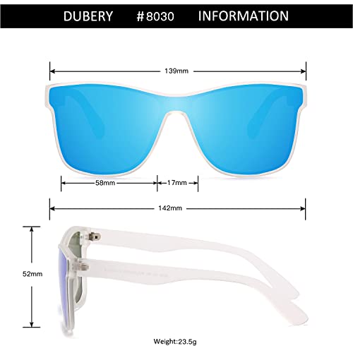 Image of DUBERY Fashion Polarized Sunglasses for Women Men 100% UV Protection Trendy Siamese Lens Shades D8030