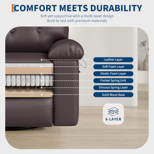 Image of GarveeHome Leather Manual Recliner Chair for Adults - Heat and Massage