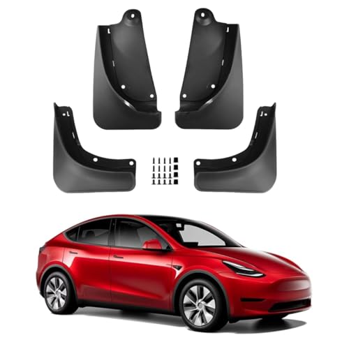 Image of 2024 Upgraded Mud Flap for Model Y 2024 2023 2022 2021 lexible Mud Guards No Drilling Tape, All Weather Tire Protector Splash Guards Mudflaps for Tesla Exterior Accessories