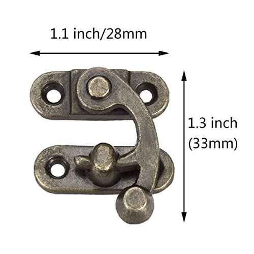 Image of 4 PCs Vintage Hook Hasp Decorative Swing Lock Clasp Right Latch for Jewelry Box Gift Case Wooden Box (Bronze)