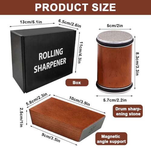Image of Supvox 2Pcs Knife Sharpener Tool, Dual 400 /1000 Grit Diamond Wheels with Strong Magnetic Base, Utility Chef Knife Sharpener, Manual Roller Sharpening Tool