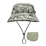 Material: Baumwolle Digitaler Camouflage-Hut, Outdoor-Camping, Herren, kurze Krempe, Großhandel, Sonnenschutz, Dschungelhut, Khaki-1, Einheitsgröße,