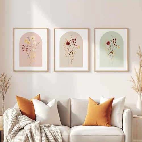 Pósteres florales botánicos minimalistas en tamaño de 30 x 40 centímetros