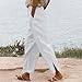 Womens Spring Outfits Womens Linen Pants Women's Pants Wedding Guest Dresses for Women Beach Outfits Pantalones para Mujer Spring Summer Maternity Clothes Luxury Women Fashion White 3X-Large