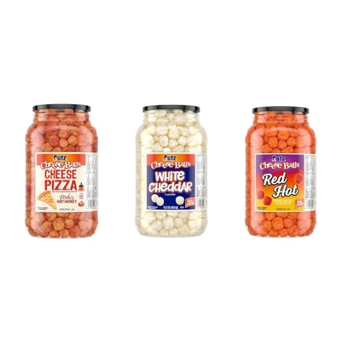 Utz 14-15oz 3pk Cheeseball Barrel Variety Pack; Utz Mike's Hot Honey Cheese Pizza, White Cheddar, Red Hot