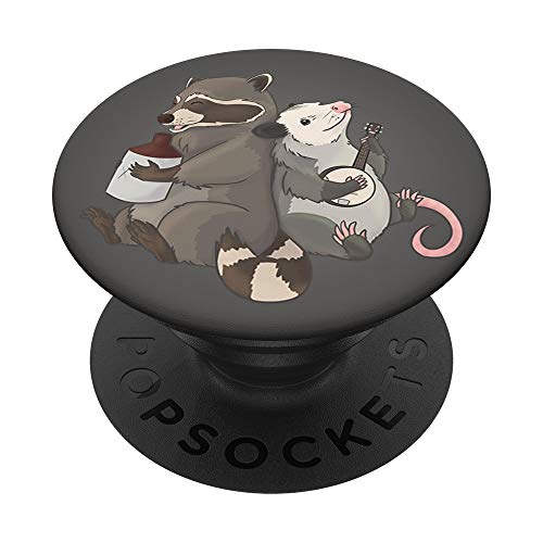 Zarigüeya y mapache tocando banjo e instrumentos PopSockets PopGrip Cover