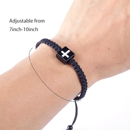 Image of Baptism Bracelets Cross Bracelet for Mens /Women, Christian Charms, Birthday Gifts Baptism Confirmation First Holy Communion Christening Gifts