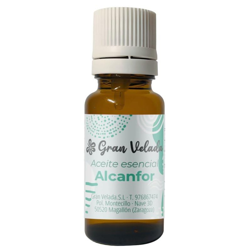 Gran Velada - Aceite Esencial de Alcanfor 100% Natural 30 ml | Calmante, Antiséptico y Expectorante | Ideal para Cosmética y Aromaterapia | Alivia Dolores Musculares y Cansancio en Piernas