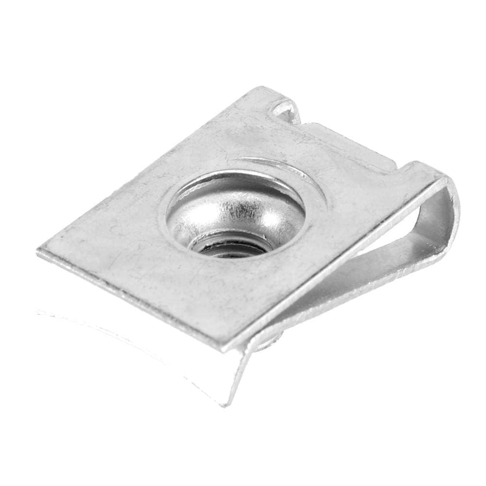 Aramox 75 pièces Clips en U M6 pour Carrosserie Moto et Auto, Écrous à Ressort pour Panneaux de Porte, Fixations pour Carénage et Tableau de Bord, Acier au Manganèse