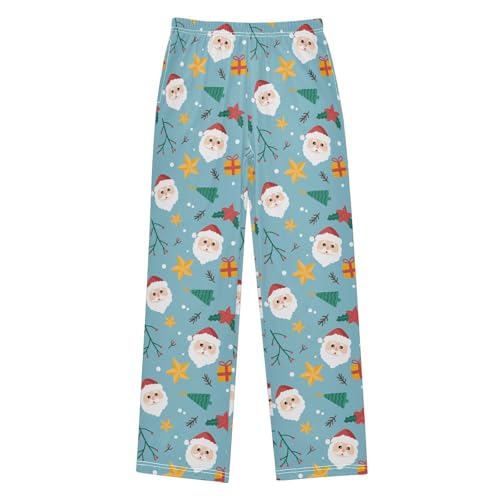 ZZKKO Christmas Star Santa Claus Tree Boys Pants for Kids Jogger Pants with Pockets S-XL