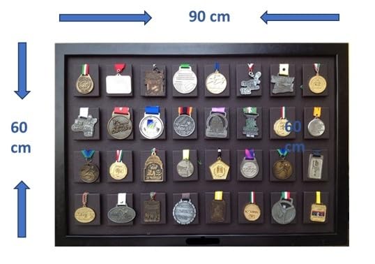 Image of Medal Display 32 Medals (Dark Brown), Marathon, Triathlon, Gymnastics, Soccer, Wrestling, Swimming, Track and Field, Martial Arts. Easy to Install, Beautifully Crafted.