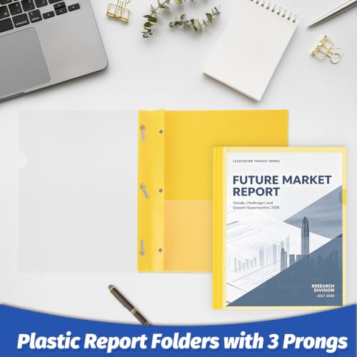 Image of Ndsox 30 Pack Plastic Report Covers with 3-Prong Fasteners for Letter Size