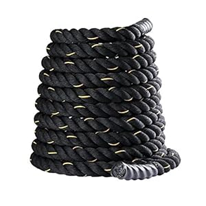 KUYUC Battle Ropes, 1 inch Diameter Battle Rope, Home Gym Equipment for Strength Training Outdoor Cardio Men and Women (Color : Black, Size : 9m(30ft))