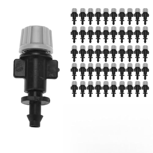 Bulevisiter Lot de 50 buses d'atomisation pour équipement d'arrosage extérieur, têtes de pulvérisation d'irrigation goutte à goutte avec diamètre de pulvérisation de 0,7 à 0,9 m, convient aux tubes de