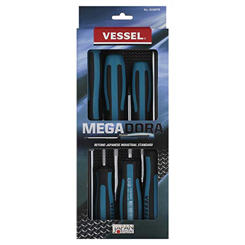 Vessel Megadora Screwdriver Set 6Pcs. 9006Pb (Paper Box) #TOP3
