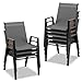 COSTWAY Gartenstühle stapelbar 8er Set, Stapelstühle, Terrassenstühle mit Armlehnen, Balkonstühle bis 180 kg belastbar, 56 x 66 x 88 cm (Grau)
