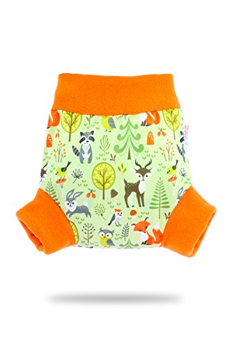 Shorty en PUL Petit Lulu | Culotte de Protection | Pull Up Couche | Taille S | Réutilisable & Lavable | Étanche | Couches Lavables | Fabriqué en Europe (Forest Animals)