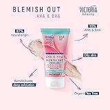 Victoria Beauty - AHA BHA maska peelingująca, złuszczająca maska na twarz przeciw pryszczom do skóry zanieczyszczonej i tłustej, wegańska, bardzo skuteczna pielęgnacja twarzy (1 x 50 ml)