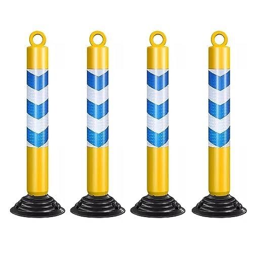 Cône de signalisation réfléchissant de 80 cm jaune et bleu pour parking