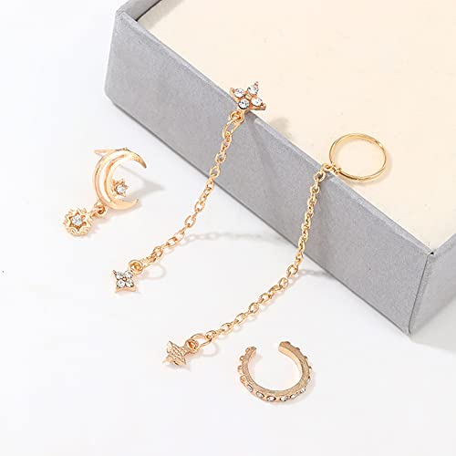 Wedity Orecchini a forma di stella e luna di